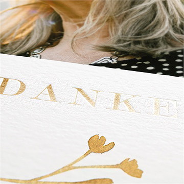 Trauerdanksagung Wilde Blume - Gold - Vue 2