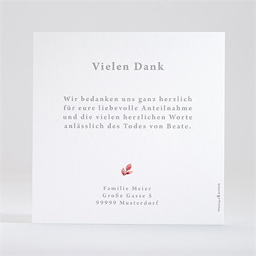 Trauerdanksagung Rotes Blumenbeet - Kupfer - Vue 3