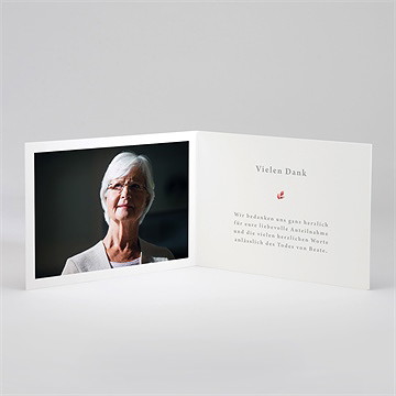 Trauerdanksagung Rotes Blumenbeet - Klappkarte - Vue 2