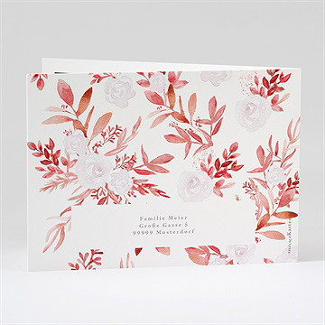 Trauerdanksagung Rotes Blumenbeet - Klappkarte - Vue 3