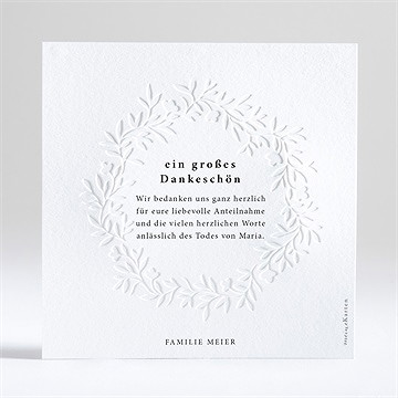 Trauerdanksagung trauerkrone - prägung - Vue 3