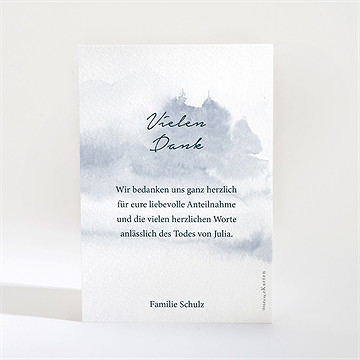 Trauerdanksagung Waldaquarell - Vue 2