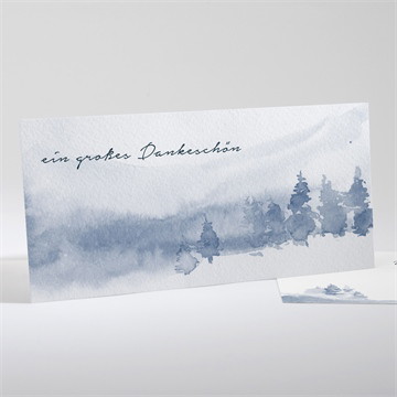 Trauerdanksagung waldaquarell - querformat