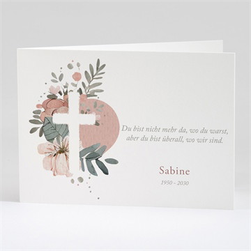 Trauerdanksagung sanfte klarheit - klappkarte