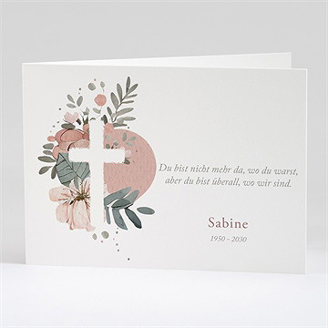 Trauerdanksagung sanfte klarheit - klappkarte