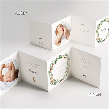 Geburtskarte Tanz Der Waldtiere (Junge) - vue 4