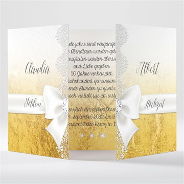 Einladung Hochzeitsjubiläum weiße schleife