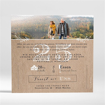 Einladung Hochzeitsjubiläum Ornamente Und Kraftpapier 25 - vue 2