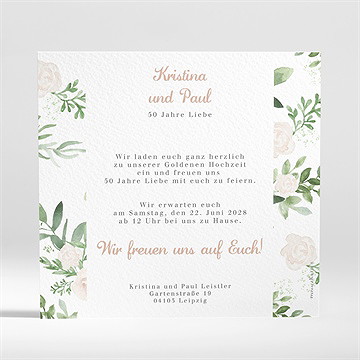 Einladung Hochzeitsjubiläum rosenblätter - 50 jahre - vue 2