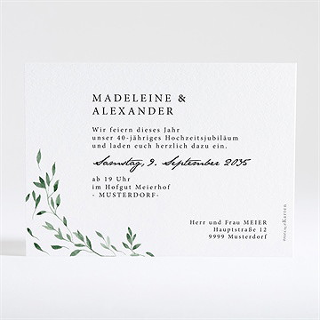 Einladung Hochzeitsjubiläum Goldener Blätterzweig - vue 4