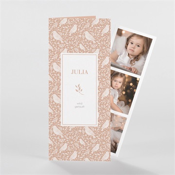 Einladung Taufe kleines vögelchen-fotostreifen