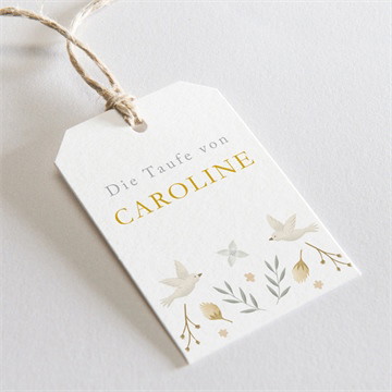 Geschenkanhänger Taufe Zarte eleganz