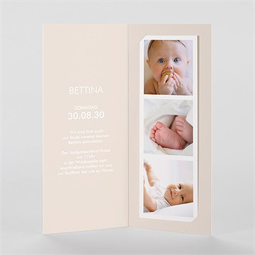Einladung Taufe kupfer schrift - fotostreifen - vue 2