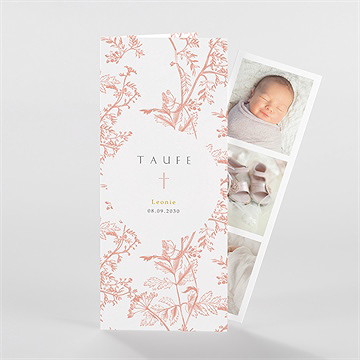 Einladung Taufe vintage natur - fotostreifen