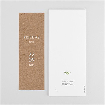 Einladung Taufe kraftpapier und pflanzenmotiv2 - vue 3