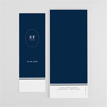 Dankeskarte Hochzeit schick in blau - fotostreifen - vue 4