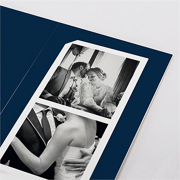 Dankeskarte Hochzeit schick in blau - fotostreifen - vue 5