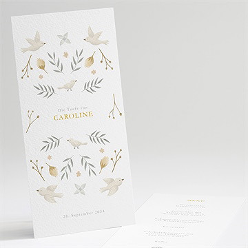 Menükarte Taufe zarte eleganz