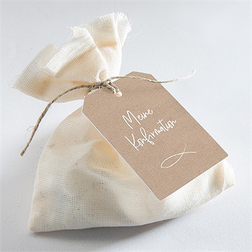Geschenkanhänger Konfirmation Ichtus Auf Kraftpapier - vue 2