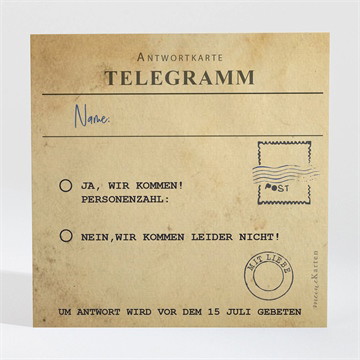 Antwortkarte Hochzeit hochzeitstelegramm