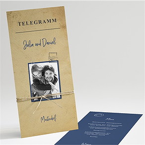 Menükarte Hochzeit hochzeitstelegramm