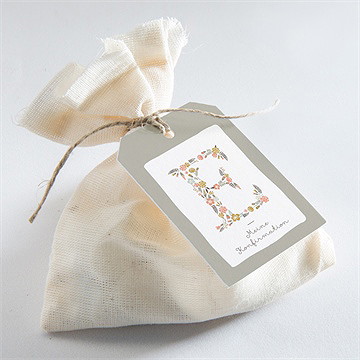 Geschenkanhänger Konfirmation Blumige Initiale - vue 2