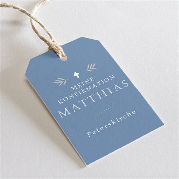 Geschenkanhänger Konfirmation vergiss mein nicht blau magnet