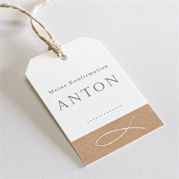 Geschenkanhänger Konfirmation Fotocollage kraftpapier