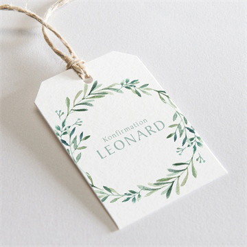 Geschenkanhänger Konfirmation vergoldeter blumenkranz