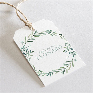 Geschenkanhänger Konfirmation Vergoldeter Blumenkranz