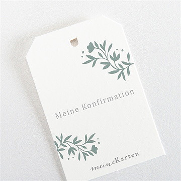 Geschenkanhänger Konfirmation Smaragder Blumenkranz - vue 3