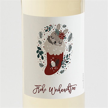 Flaschenetikett Weihnachten weihnachtsstiefel