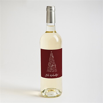 Flaschenetikett Weihnachten roter tannenbaum - vue 2