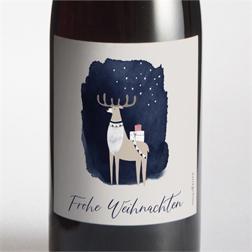 Flaschenetikett Weihnachten aquarellelch