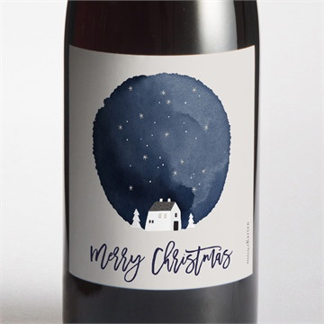 Flaschenetikett Weihnachten Sternennacht