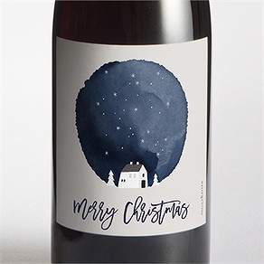 Flaschenetikett Weihnachten sternennacht