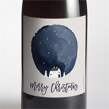 Flaschenetikett Weihnachten sternennacht
