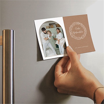 Weihnachtskarte Schleierkrautkranz - Magnet - vue 2