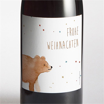 Flaschenetikett Weihnachten weihnachtszauber mit bärchen
