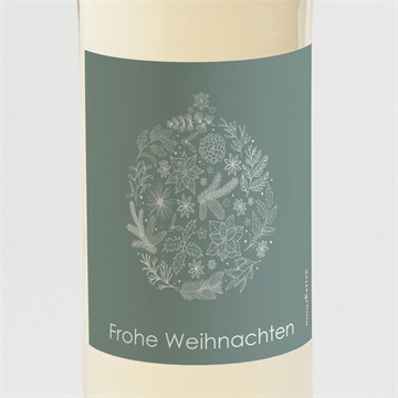 Flaschenetikett Weihnachten florale weihnachtskugel