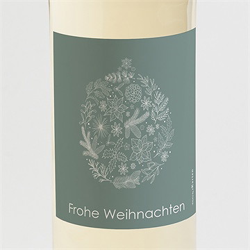 Flaschenetikett Weihnachten florale weihnachtskugel