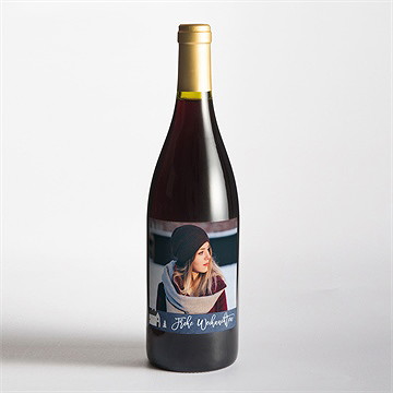 Flaschenetikett Weihnachten häuschen im winter - vue 2