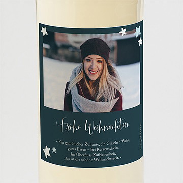 Flaschenetikett Weihnachten moderne sterne