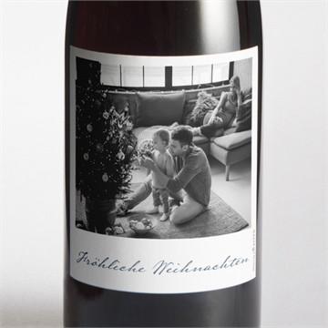 Flaschenetikett Weihnachten schlichter weihnachtsgruß