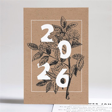 Weihnachtskarte schöne pflanzengravur