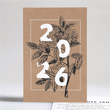 Weihnachtskarte schöne pflanzengravur