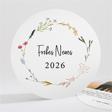 Weihnachtskarte blumiges neues jahr