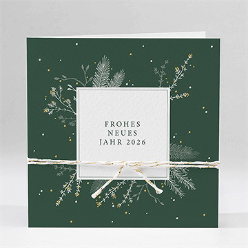 Weihnachtskarte Tiefgrünes Weihnachtsfest