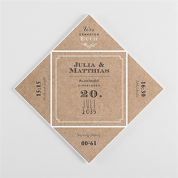 Hochzeitseinladung Zurück Zur Natur - Origami - vue 3