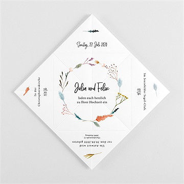 Hochzeitseinladung landkunst - origami - vue 3